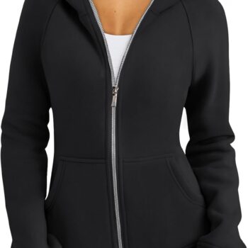 Women Zip Up Hoodies Fleece Jackets Oversized Sweatshirts Fall Fashion Outfits Sweaters Winter Clothes