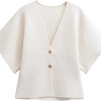 Women Oversized Cardigans Short Sleeve Lightweight Button V Neck Casual Knit Sweater Outerwear