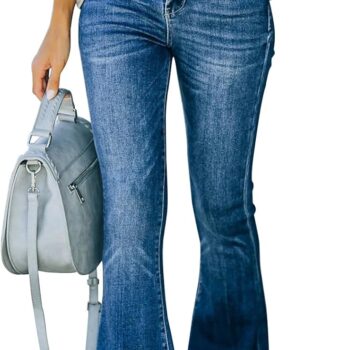 Women's Flare Bell Bottom Jeans High Waisted Wide Leg Bootcut Jeans Stretchy Denim Pants