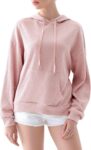 Women Drawstring Lightweight Hoodies Ribbed Knit Long Sleeve Regular Fit Pullover Sweatershirt Fall Outfits