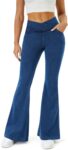 Bell Bottom Jeans for Women Trendy Crossover Stretchy Jeans Flare Leggings with Pockets  Butt Lifting Jeggings
