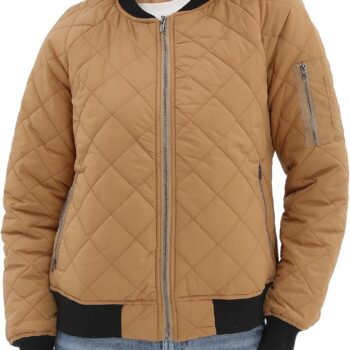 Women Quilted Bomber Jakcet with 5 Pockets (XS-XXL)